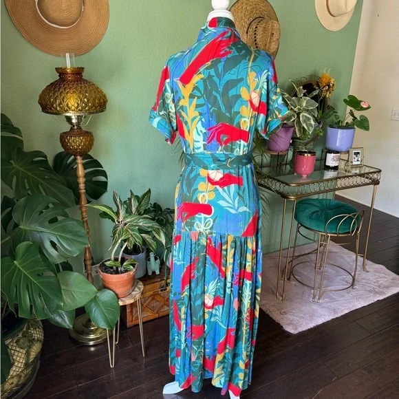 Hutch * Tropical Floral Print Maxi Dress * SZ S - Picture 4 of 5